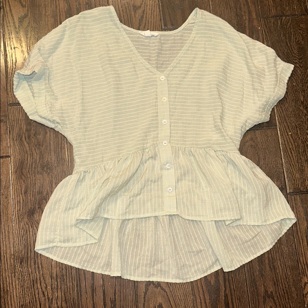 Blu Pepper Women's Light Green babydoll Top size small - Picture 2 of 6